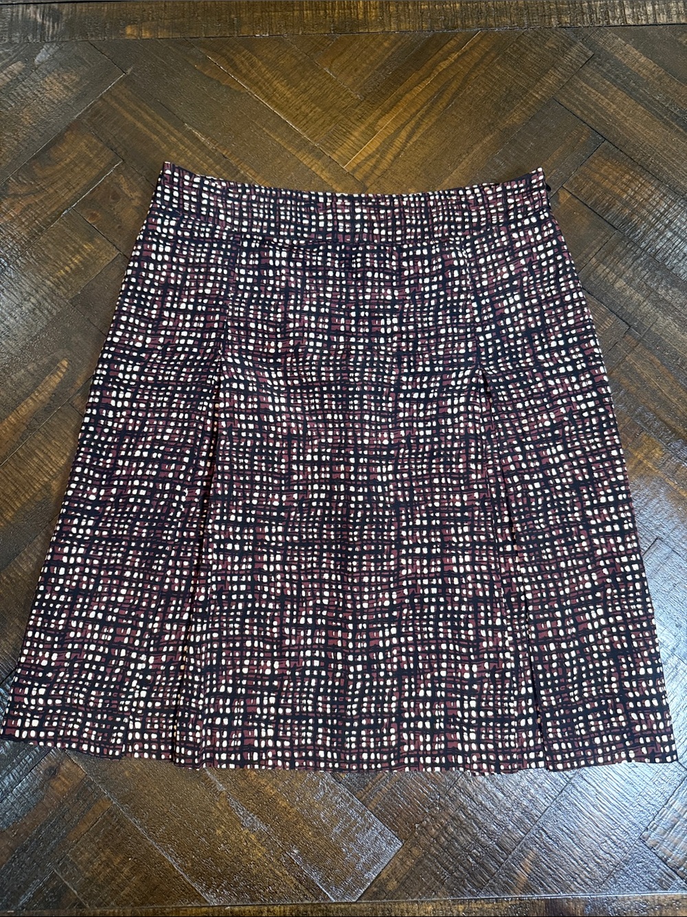 Gerard Darel 100% Silk Abstract Print Knee Length Skirt US 4 FR 36